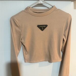 Tan long sleeve top